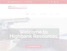 Tablet Screenshot of highbankresources.com